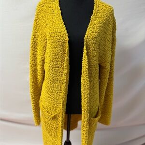 Sunshine Yellow Textured Cardigan Sweater
